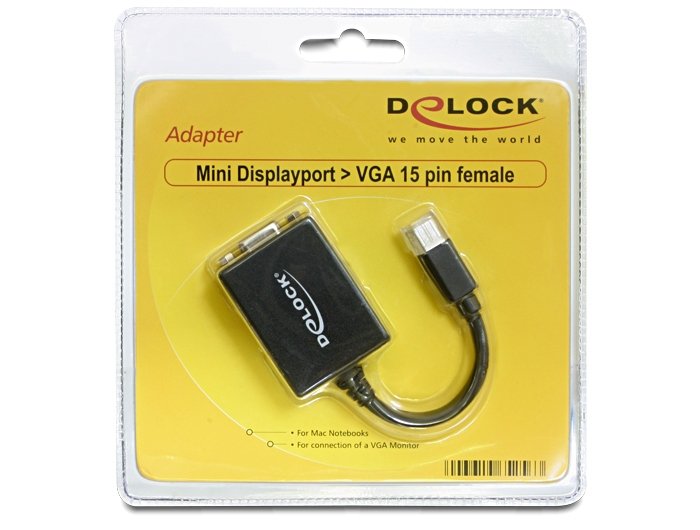 EAN 4043619652563 - DeLOCK 65256 adaptador de cable de vídeo 0,18 m Mini DisplayPort VGA (D-Sub) Negro imagen 2