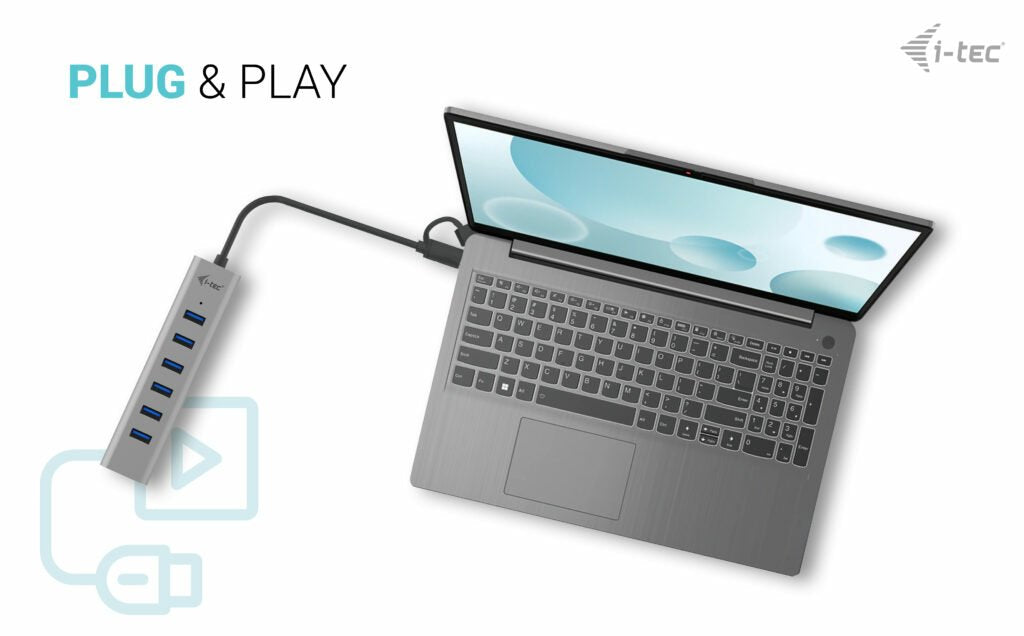 EAN 8595611705809 - i-tec C31HUBMETAL703 hub de interfaz USB 3.2 Gen 1 (3.1 Gen 1) Type-C 5000 Mbit/s Gris imagen 10