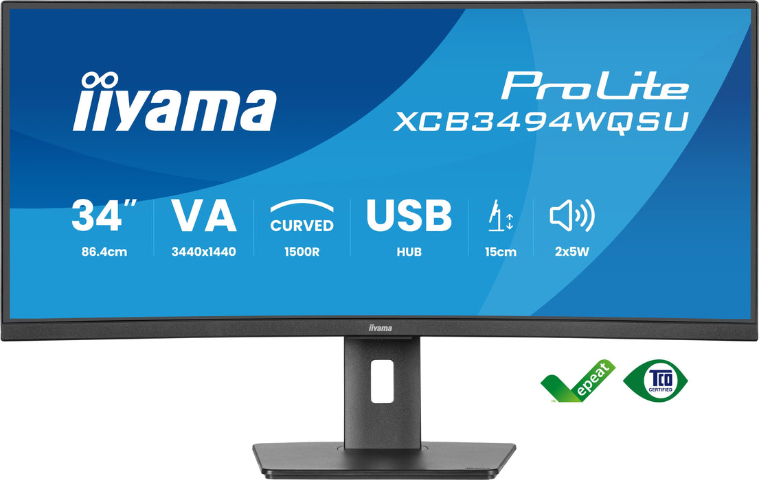 EAN 4948570125135 - iiyama ProLite XCB3494WQSU-B1 pantalla para PC 86,4 cm (34") 3440 x 1440 Pixeles UltraWide Quad HD LED Ne imagen 2