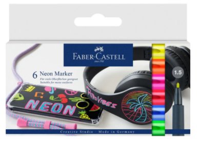 EAN 4005401608066 - Faber-Castell 160806 marcador 6 pieza(s) Azul, Verde, Naranja, Rojo, Violeta, Amarillo imagen 1