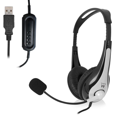 EAN 8054392610486 - Ewent EW3565 auricular y casco Auriculares Alámbrico Diadema Llamadas/Música USB tipo A Negro, Blanco imagen 2