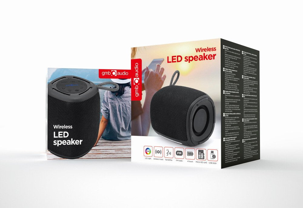 EAN 8716309127844 - Gembird SPK-BT-LED-03-BK altavoz portátil o de fiesta Negro 5 W imagen 9