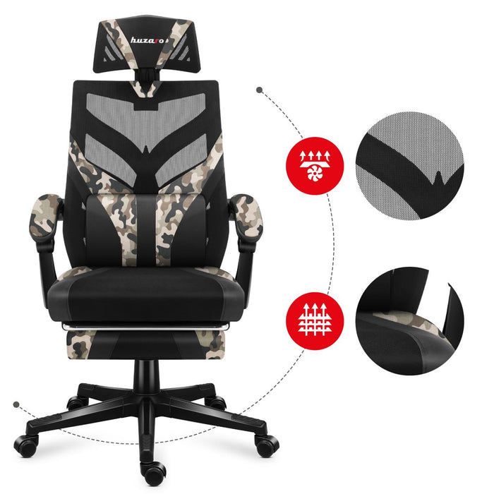 EAN 5903796011326 - Huzaro Combat 5.0 Silla para videojuegos de PC Asiento de malla Negro, Camuflaje imagen 12