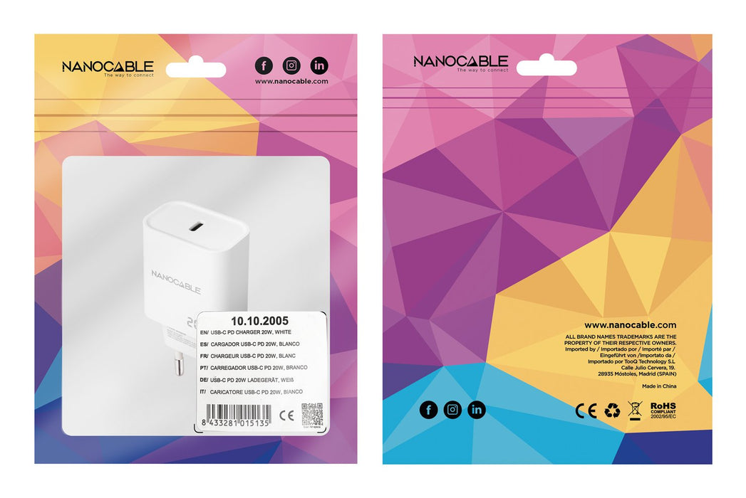 EAN 8433281015135 - Nanocable 10.10.2005 cargador de dispositivo móvil Universal Corriente alterna Interior imagen 3