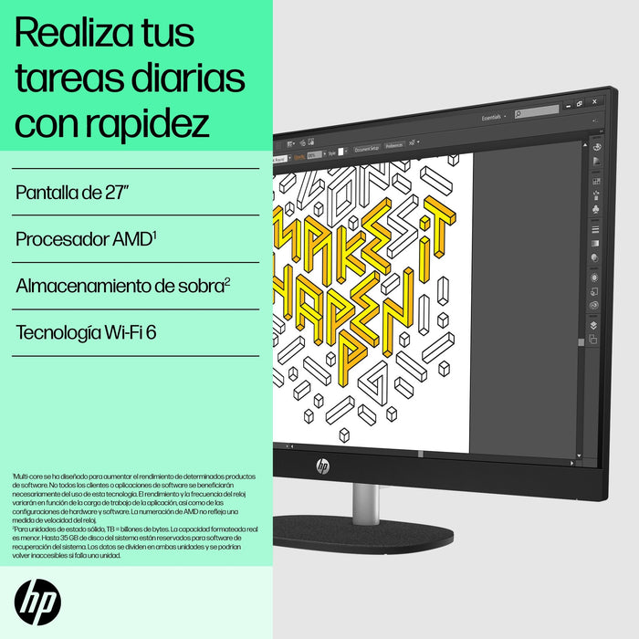 EAN 0198828059024 - HP 27-cr0057ns AMD Ryzen™ 5 7520U 68,6 cm (27") 1920 x 1080 Pixeles PC todo en uno 16 GB LPDDR5-SDRAM 512 imagen 6