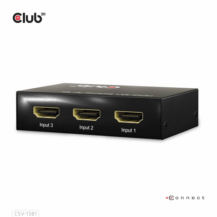 EAN 8719214472719 - CLUB3D 3 to 1 HDMI 8K60Hz Switch interruptor KVM Negro imagen 7