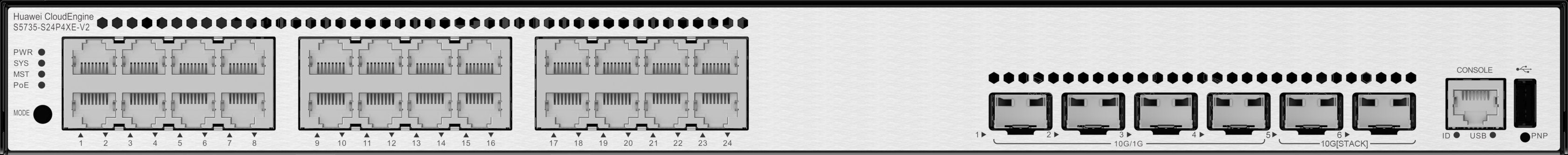 EAN 6901443422135 - Huawei S5735-S24P4XE-V2 Gigabit Ethernet (10/100/1000) Energía sobre Ethernet (PoE) 1U Negro, Metálico imagen 1