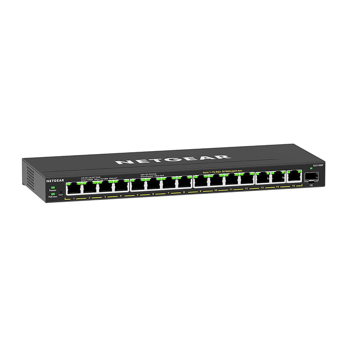 EAN 0606449153651 - NETGEAR GS316EP-100PES switch Gestionado Gigabit Ethernet (10/100/1000) Energía sobre Ethernet (PoE) Negr imagen 1