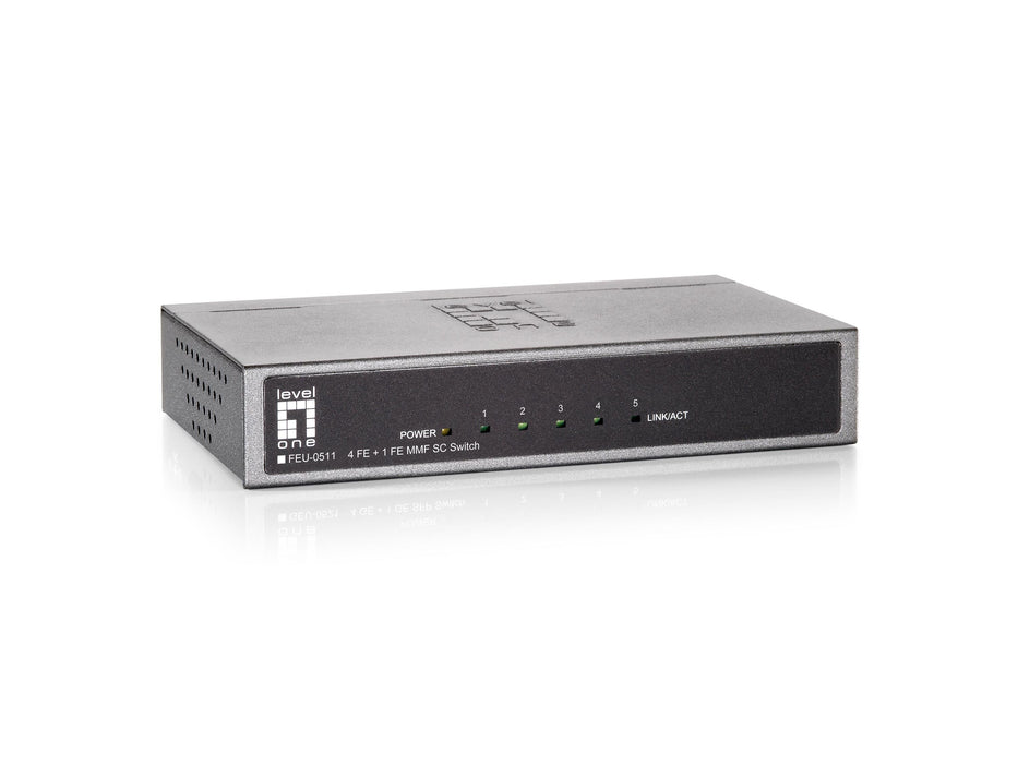 EAN 4015867174838 - LevelOne FEU-0511 switch Fast Ethernet (10/100) Negro, Gris imagen 1