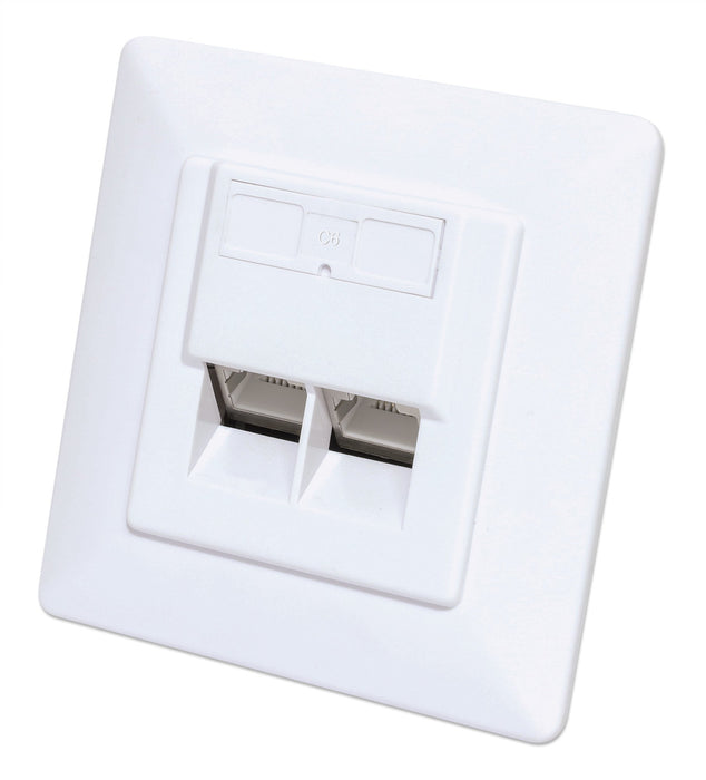 EAN 0766623771900 - Intellinet 771900 toma de corriente 2 x RJ-45 Blanco imagen 1