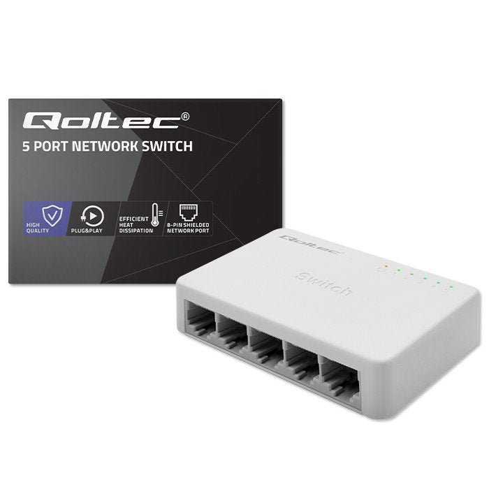 EAN 5901878522470 - Qoltec 52247 switch No administrado Blanco imagen 5