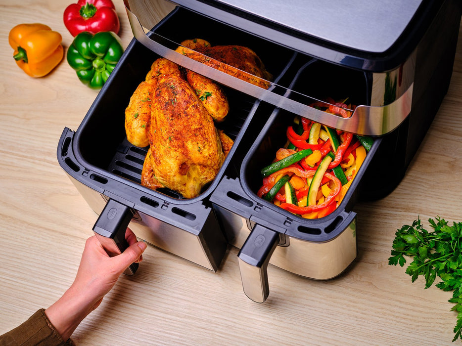 EAN 3045380024236 - Tefal Dual Easy Fry & Grill EY905D Doble 8,3 L Independiente 2700 W Freidora de aire caliente Acero inoxi imagen 8