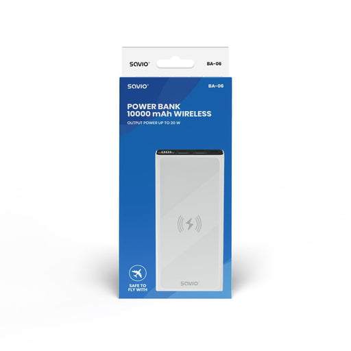 EAN 5901986047629 - Savio power bank BA-06 10000 mAh adowanie indukcyjne Polímero de litio Blanco imagen 2