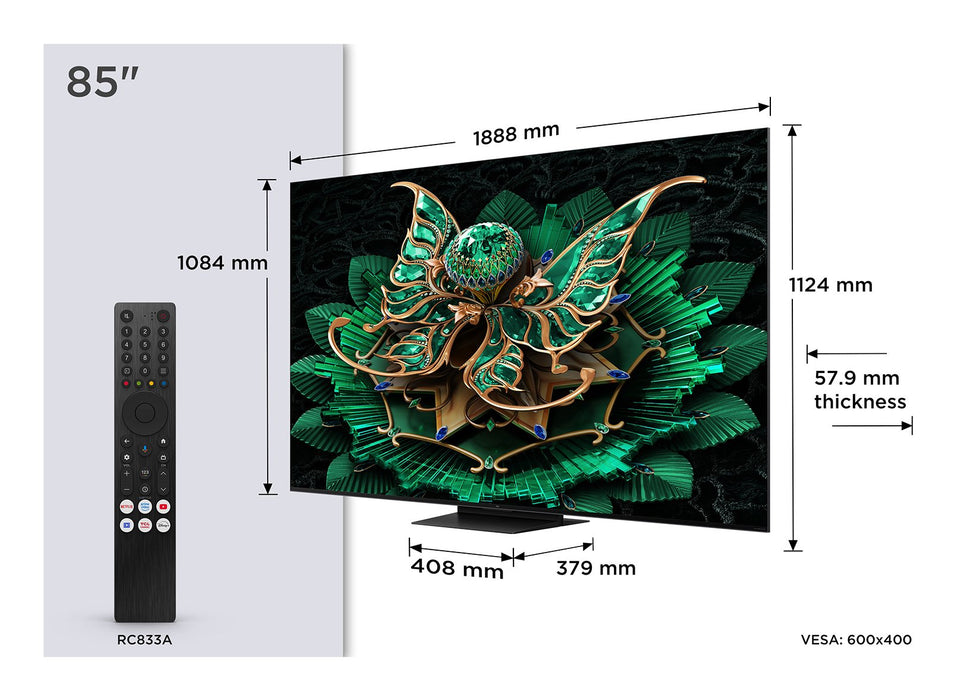 EAN 5901292525712 - TCL 85C7K Televisor 2,16 m (85") 4K Ultra HD Smart TV Wifi Metálico 3000 cd / m² imagen 2