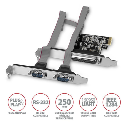 EAN 8595247905390 - Axagon PCEA-PSN PCIe-Adapter mit 1x Parallel-+ 2x Seriell-Ports - ASIX AX99100 tarjeta y adaptador de int imagen 2