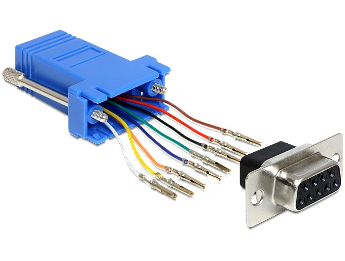 EAN 4043619654307 - DeLOCK 65430 cambiador de género para cable Sub-D 9p RJ45 Negro, Azul, Plata imagen 1