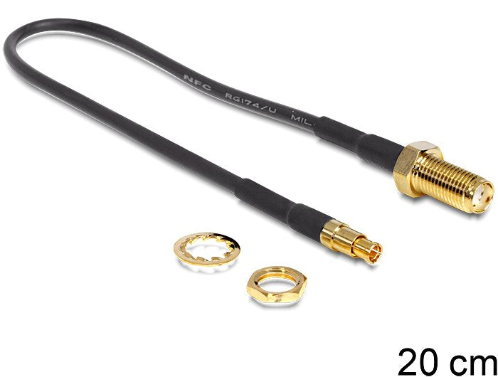 EAN 4043619884841 - DeLOCK 88484 cable coaxial RG-174 0,2 m SMA TS-9 Negro imagen 1