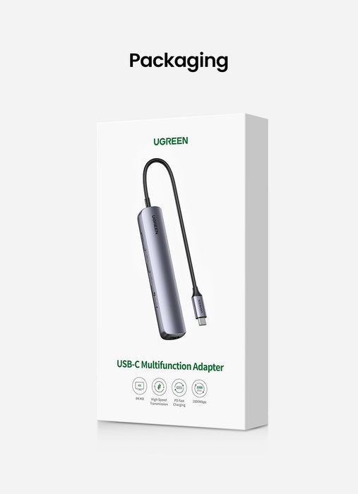 EAN 6957303819195 - Ugreen 10919 base para portátil y replicador de puertos Alámbrico USB 3.2 Gen 1 (3.1 Gen 1) Type-C Gris imagen 9