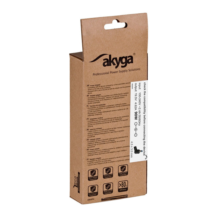 EAN 5901720131690 - Akyga notebook power adapter AK-ND-26 19.5V/4.62A 90W 4.5x3.0 mm + pin HP adaptador e inversor de corrien imagen 7