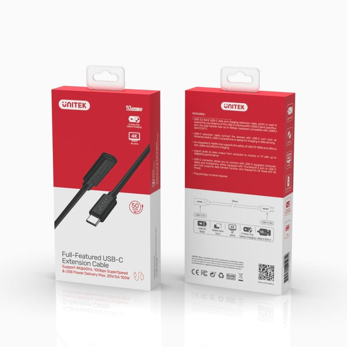 EAN 4894160045959 - UNITEK C14086BK cable USB USB 3.2 Gen 2 (3.1 Gen 2) 0,5 m USB C Negro imagen 4