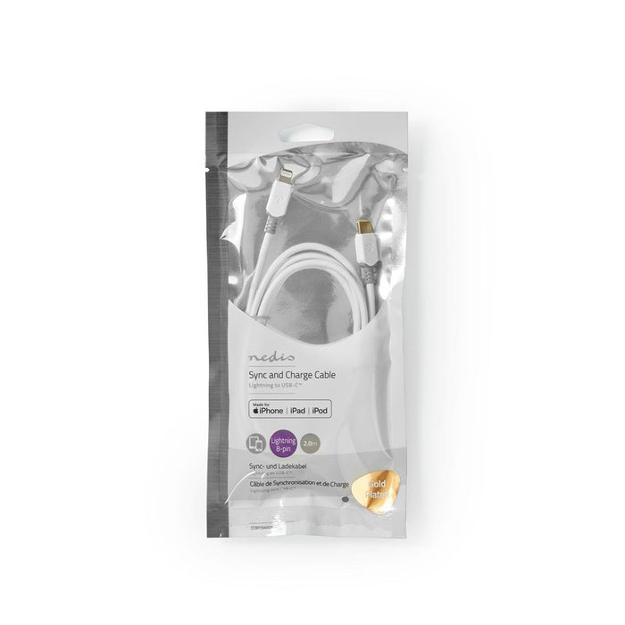 EAN 5412810312924 - Nedis CCBP39650WT20 cable de conector Lightning 2 m Blanco imagen 3