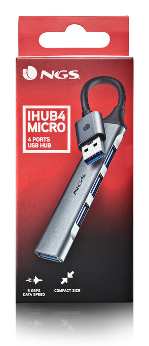 EAN 8435430626025 - NGS IHUB4 MICRO USB 3.2 Gen 1 (3.1 Gen 1) Type-A 5000 Mbit/s Plata imagen 3