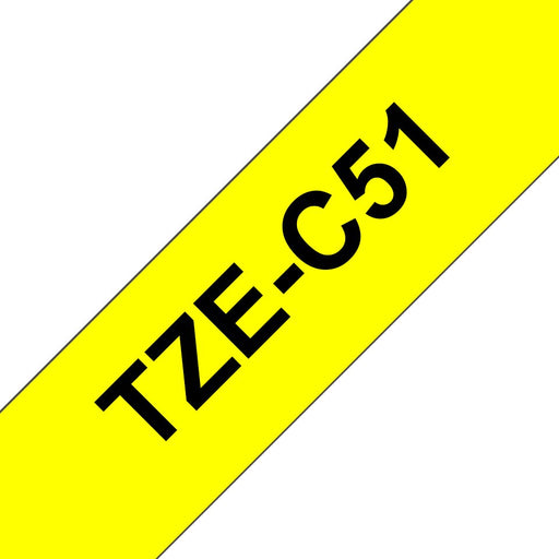 EAN 4977766692496 - Brother TZE-C51 cinta para impresora de etiquetas Negro sobre amarillo fluorescente imagen 1