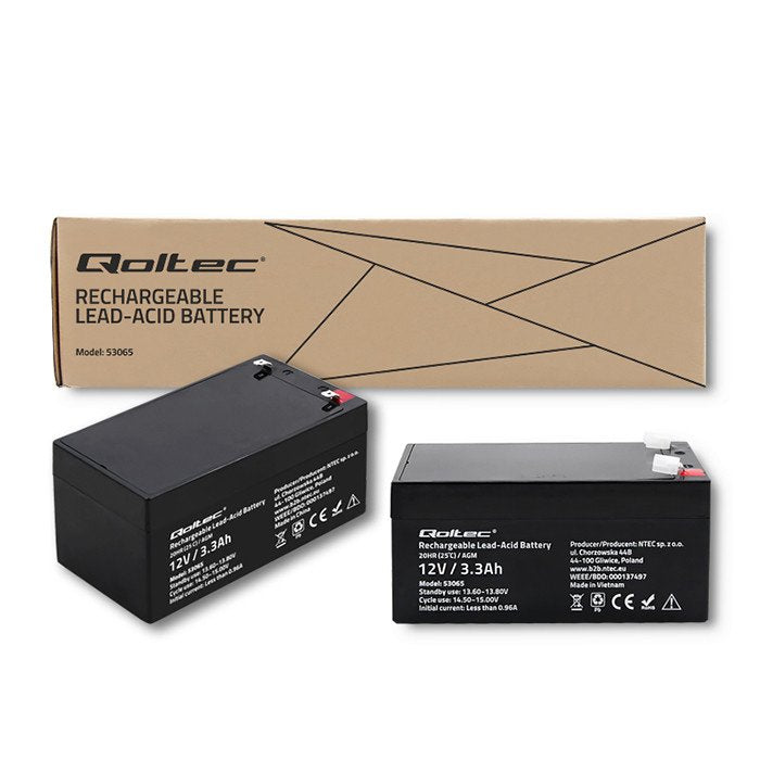 EAN 5901878530659 - Qoltec 53065 batería para sistema ups Sealed Lead Acid (VRLA) 12 V 3,3 Ah imagen 5