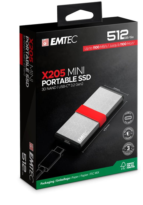 EAN 3126170183514 - Emtec X205 Mini 512 GB USB Tipo C USB 3.2 Gen 2x2 Plata imagen 6