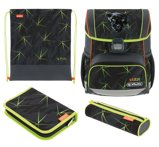 EAN 4008110370897 - Herlitz Loop Plus Wild Life juego de mochila escolar Niño Poliéster Negro, Verde, Naranja imagen 1