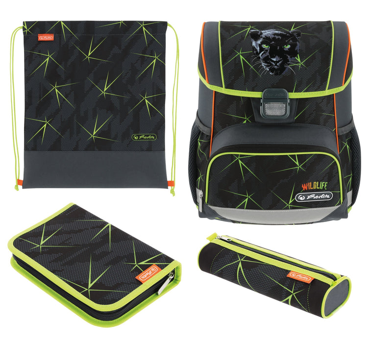 EAN 4008110370897 - Herlitz Loop Plus Wild Life juego de mochila escolar Niño Poliéster Negro, Verde, Naranja imagen 1