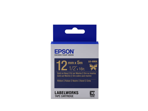 EAN 8715946611211 - Epson LK-4HKK cinta para impresora de etiquetas Oro sobre azul marino imagen 1