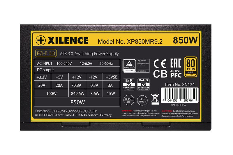 EAN 4044953503764 - Xilence Performance X Series XP850MR9.2 unidad de fuente de alimentación 850 W 20+4 pin ATX ATX Negro, Ro imagen 4