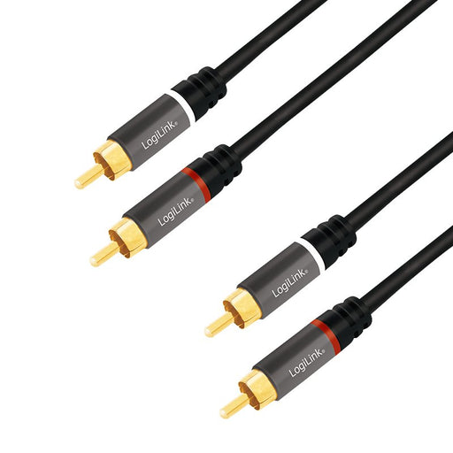 EAN 4052792052435 - LogiLink CA1206 cable de audio 3 m 2 x RCA Negro imagen 1