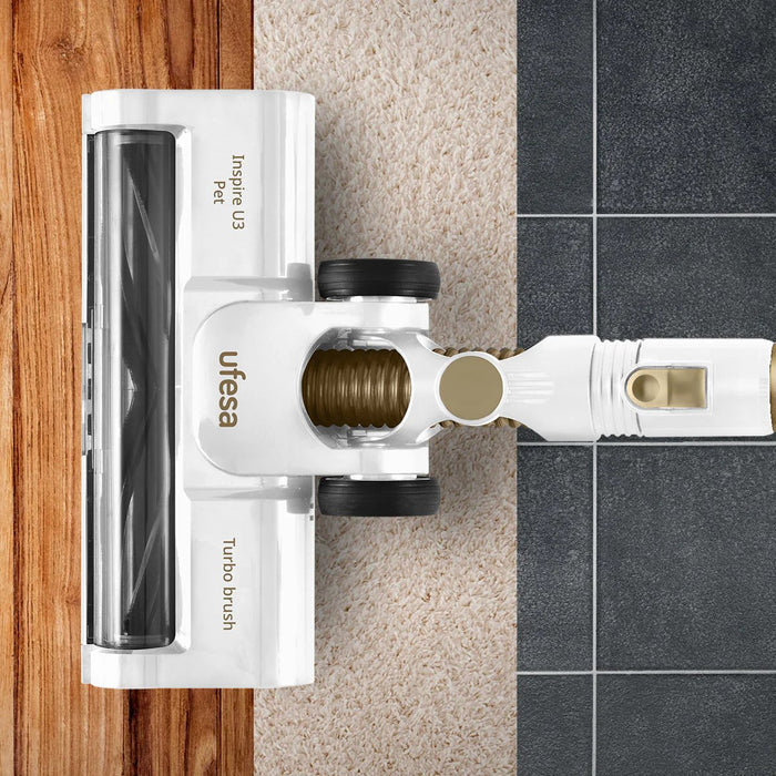 EAN 8422160059858 - Ufesa U3 Digital Pet Aspiradora escoba 2 en 1 Batería Secar Sin bolsa 0,8 L Oro, Blanco 2,2 Ah imagen 3