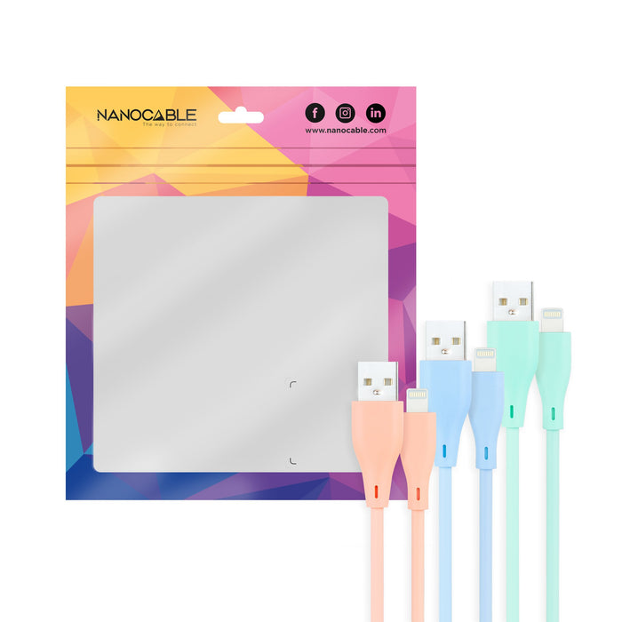 EAN 8433281012691 - Nanocable 10.10.0401-A1 cable de conector Lightning Azul, Verde, Rosa imagen 3