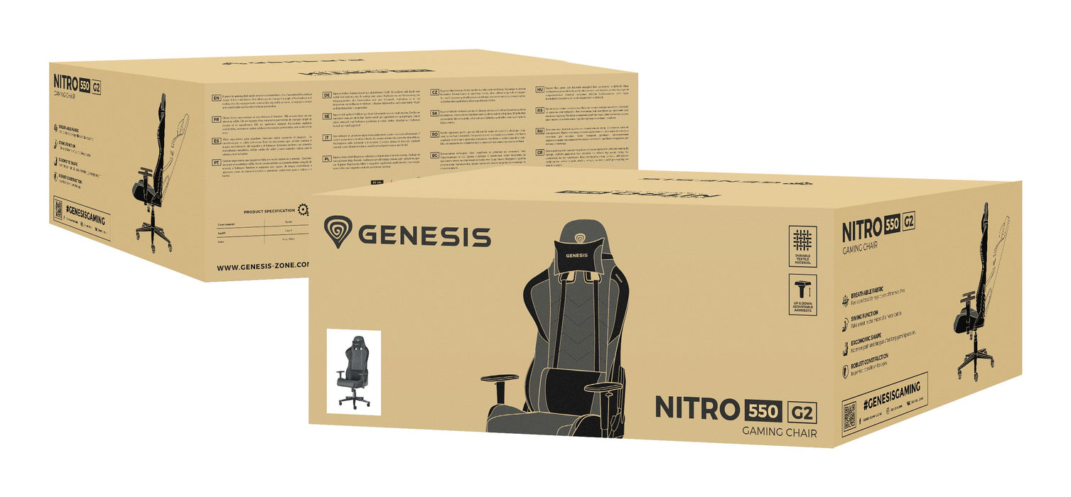 EAN 5901969443936 - GENESIS Nitro 550 G2 Butaca para jugar Asiento acolchado Negro, Gris imagen 16