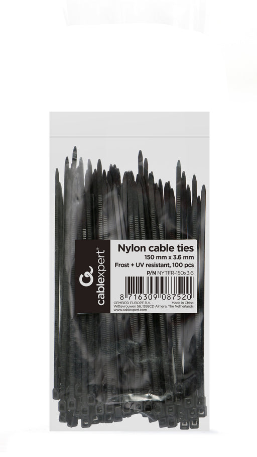 EAN 8716309087520 - Gembird NYTFR-150X3.6 presilla Nylon Negro 100 pieza(s) imagen 2