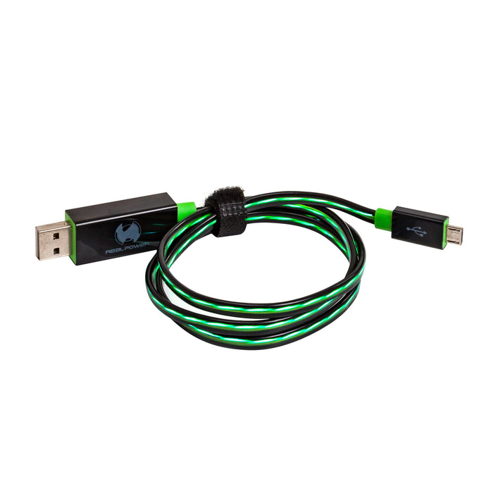EAN 4040895876560 - RealPower USB A/Micro-USB B 0.75m cable USB USB 2.0 0,75 m Negro, Verde imagen 1