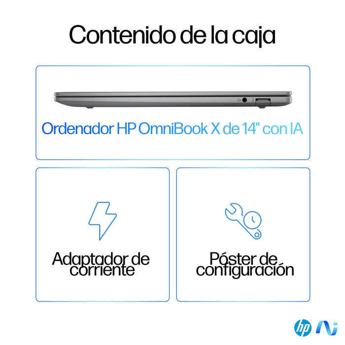EAN 198701252214 - HP OmniBook X 14-fe0008ns Copilot+ PC Qualcomm Snapdragon X1E-78-100 Portátil 35,6 cm (14") Pantalla tácti imagen 6