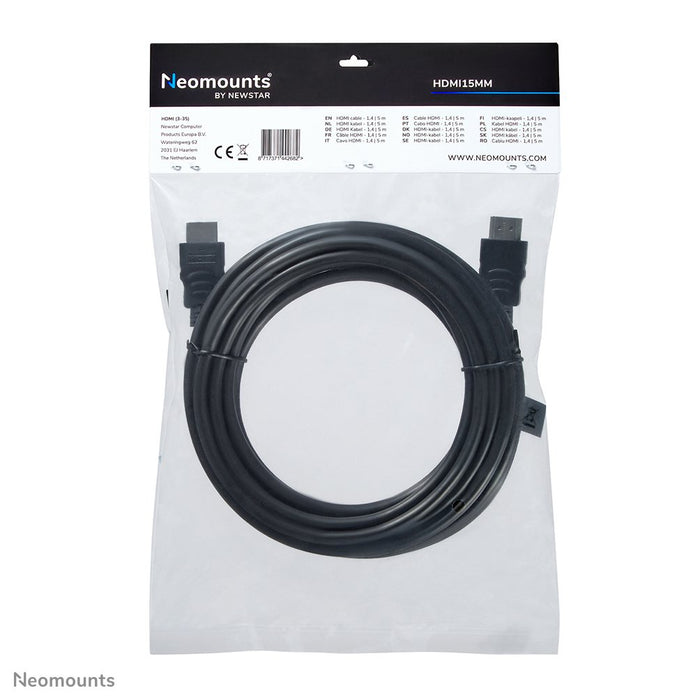 EAN 8717371442682 - Neomounts HDMI15MM cable HDMI 5 m HDMI tipo A (Estándar) Negro imagen 4