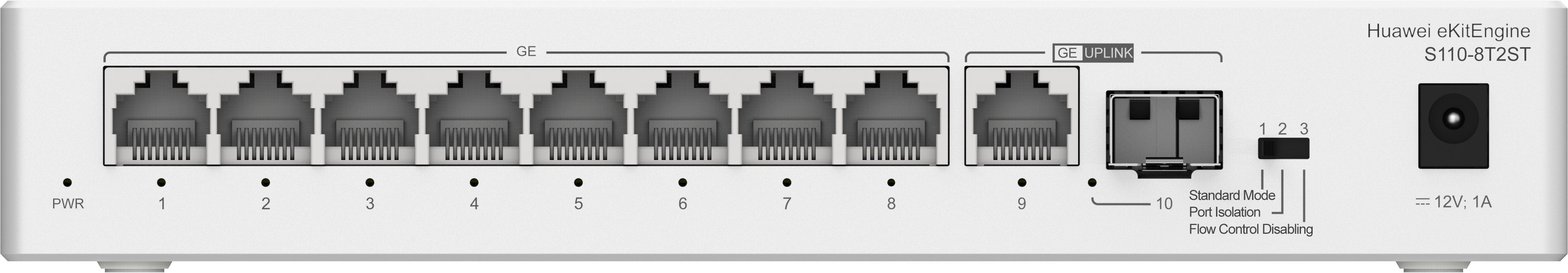 EAN 2518062416434 - HUAWEI eKit S110 Series S110-8T2ST No administrado L2 Gigabit Ethernet (10/100/1000) Gris imagen 1