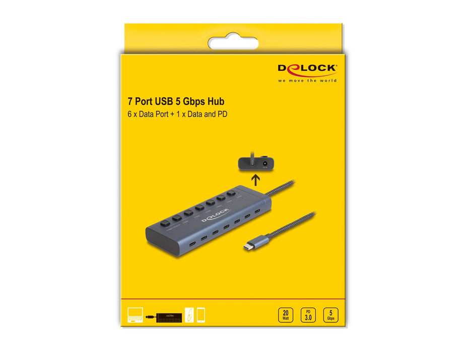 EAN 4043619634101 - DeLOCK 63410 hub de interfaz USB 3.2 Gen 1 (3.1 Gen 1) Type-C 5000 Mbit/s Azul imagen 4