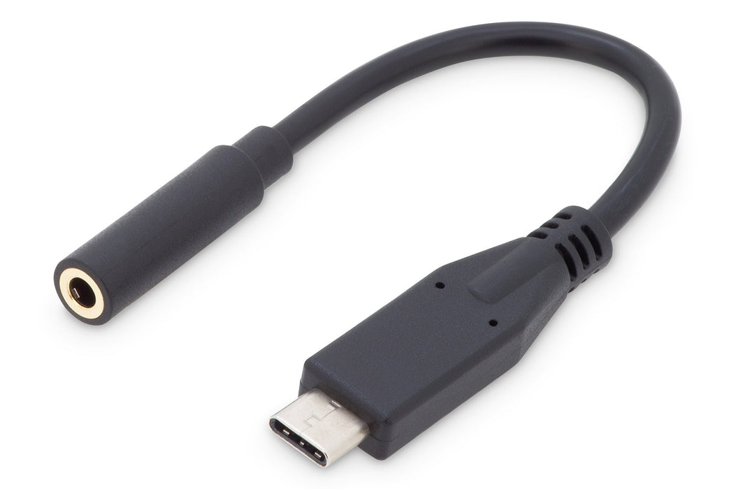 EAN 4016032451112 - Digitus AK-300321-002-S cable de teléfono móvil Negro 0,2 m USB C 3,5mm imagen 1