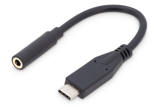 EAN 4016032451112 - Digitus AK-300321-002-S cable de teléfono móvil Negro 0,2 m USB C 3,5mm imagen 1