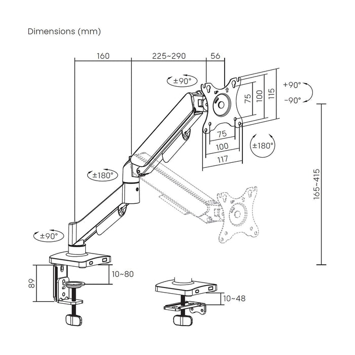 EAN 8435739902851 - AISENS DT32TSR-355 soporte para monitor 81,3 cm (32") Escritorio imagen 7