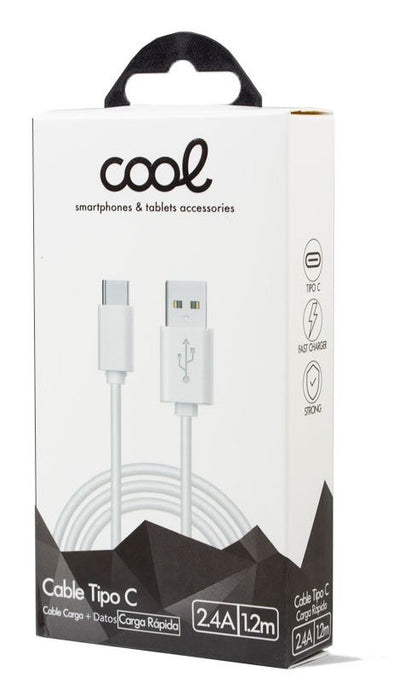 EAN 8434847023250 - COOL Accesorios 8434847023250 cable USB 1,2 m USB A USB C Blanco imagen 2