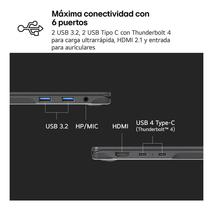 EAN 8806096467008 - LG Gram 15Z80T AMD Ryzen AI 5 340 Portátil 38,1 cm (15") Full HD 16 GB LPDDR5x-SDRAM 512 GB SSD Wi-Fi 6E  imagen 10