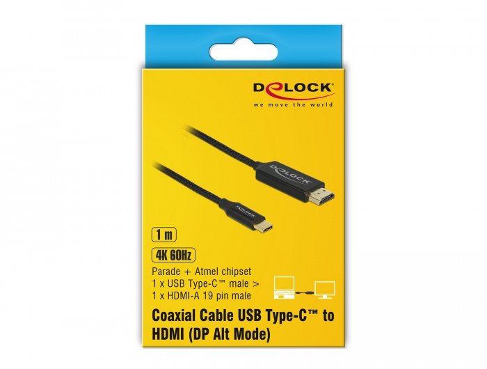 EAN 4043619849048 - DeLOCK 84904 adaptador de cable de vídeo 1 m USB Tipo C HDMI Negro imagen 2