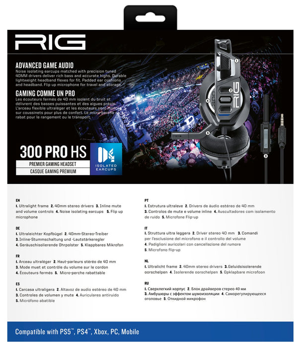 EAN 3665962009231 - NACON RIG 300 PRO HS Auriculares Alámbrico Diadema Juego Negro imagen 5